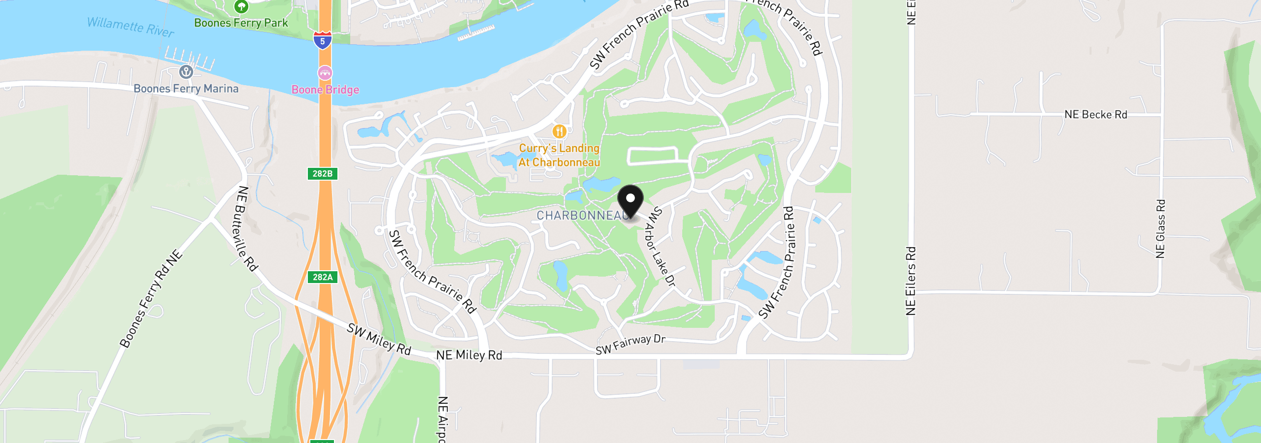 Map showing the location of 7680 SW Arbor Lake Ct, Wilsonville, OR 97070