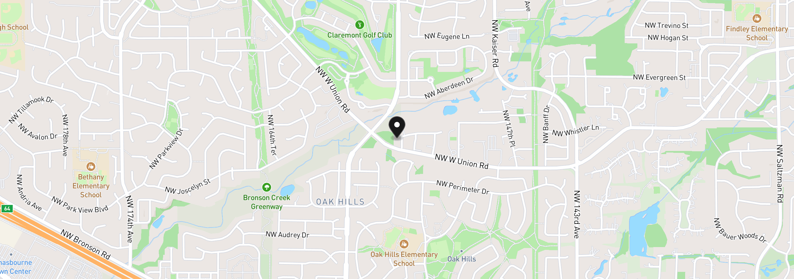 Map showing the location of 15463 NW Dominion Dr, Portland, OR 97229