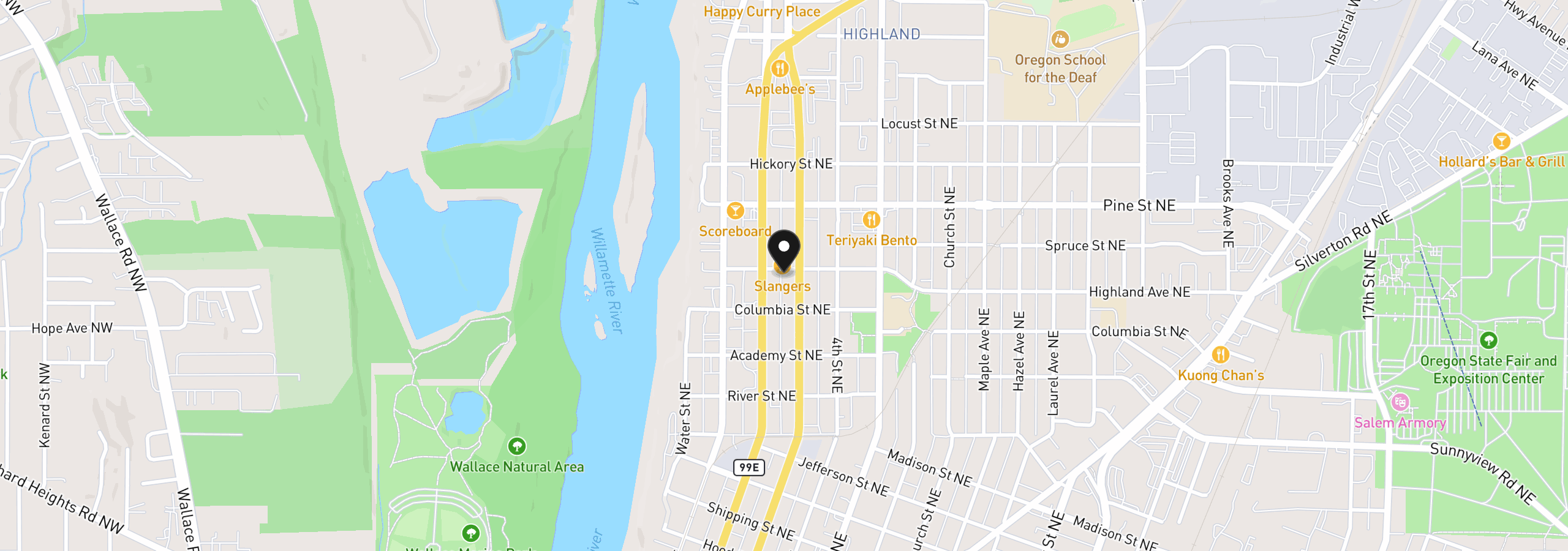 Map showing the location of 330 Grove St NE, Salem, OR 97301
