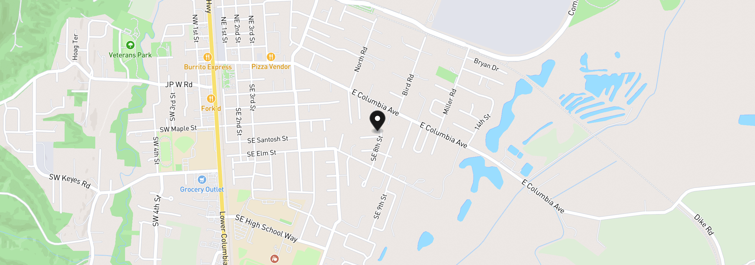 Map showing the location of 34075 SE Sturgeon St, Scappoose, OR 97056