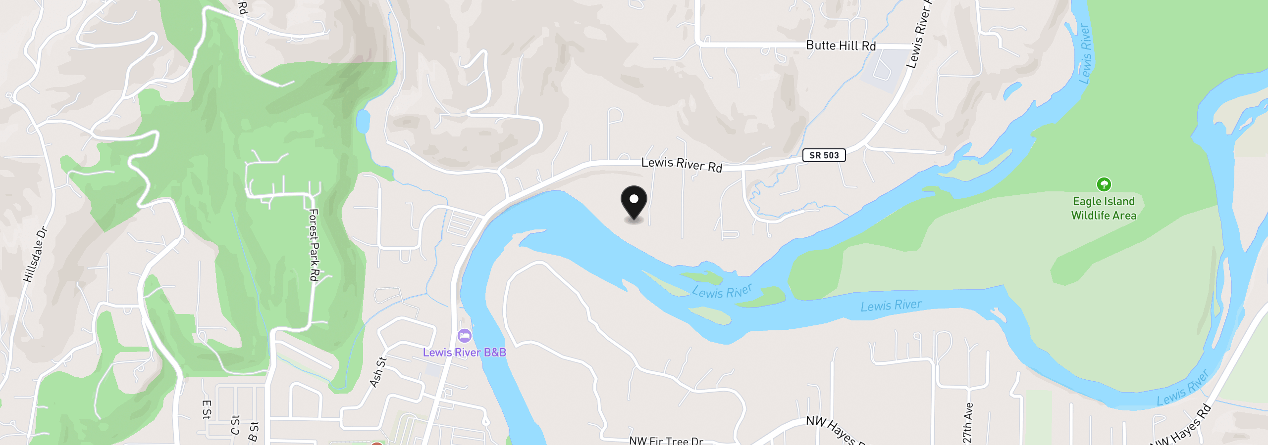 Map showing the location of 2567 Lewis River Rd, Woodland, Wa 98674