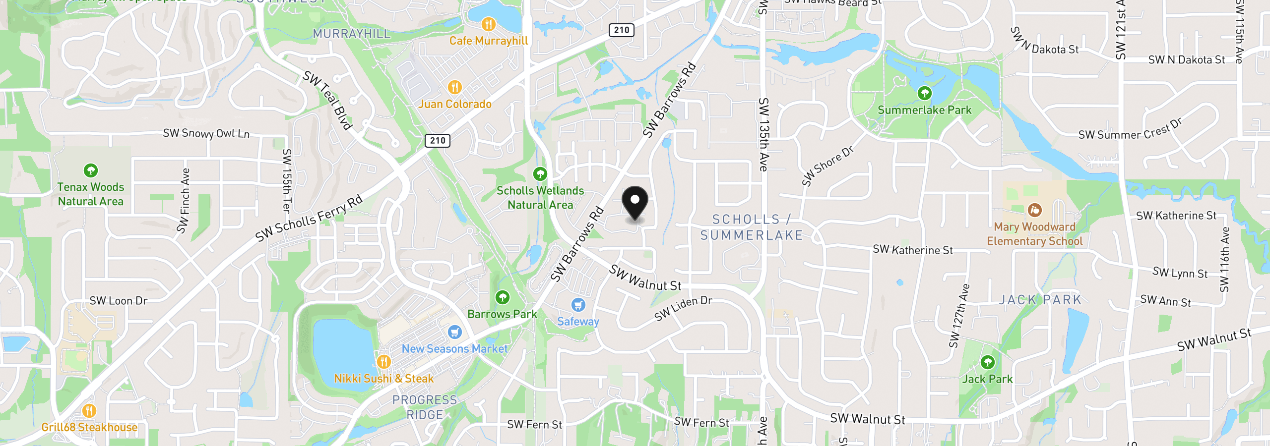 Map showing the location of 14184 SW Barrows Rd 8-4, Tigard, OR 97223