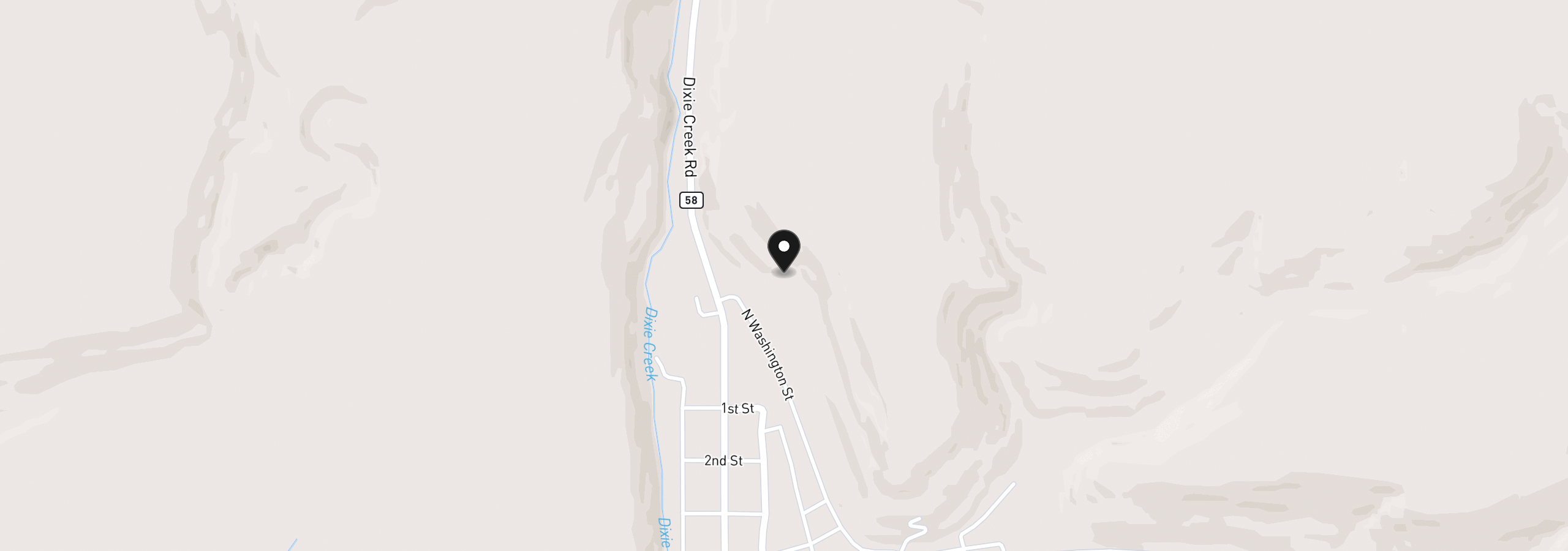Map showing the location of 655 N Washington St, Prairie City, OR 97869