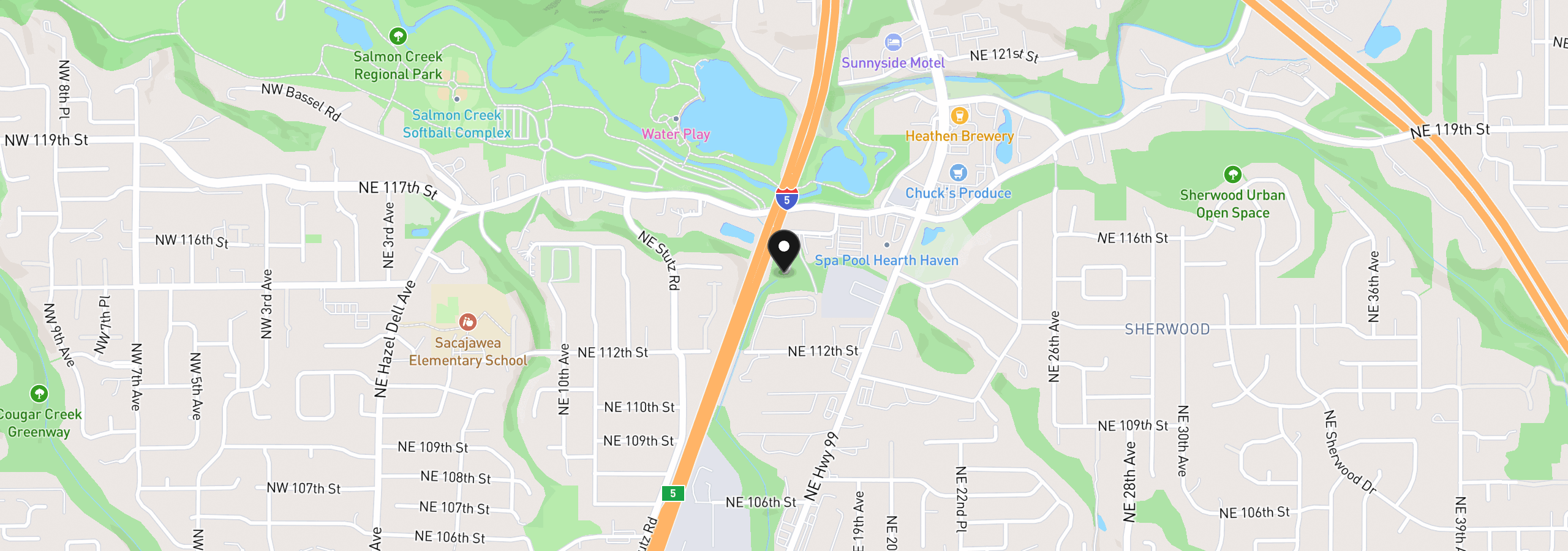 Map showing the location of 1705 NE 117th St, Vancouver, Wa 98686