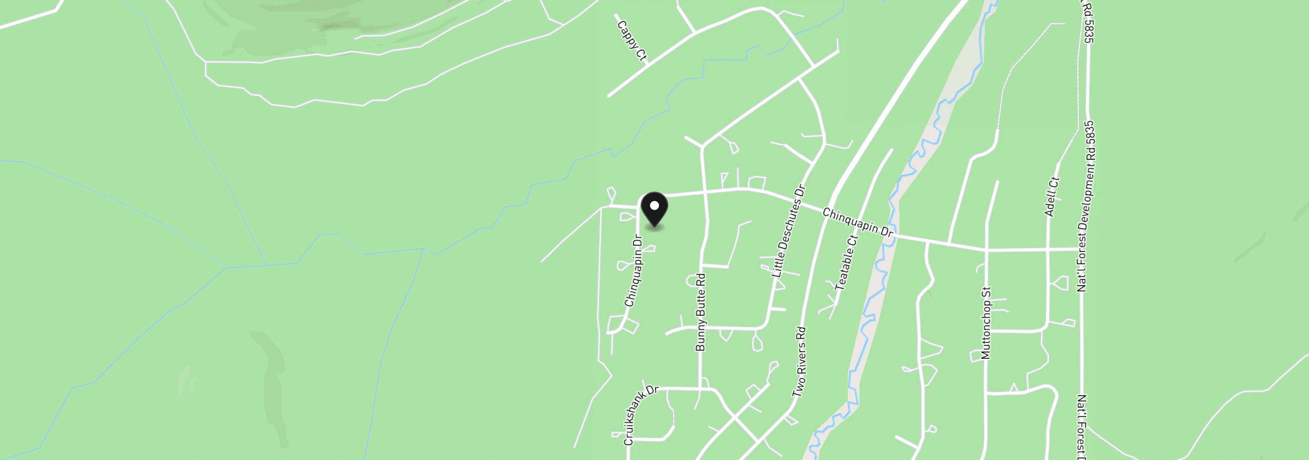Map showing the location of 11736 Chinquapin Dr, Crescent Lake, OR 97733