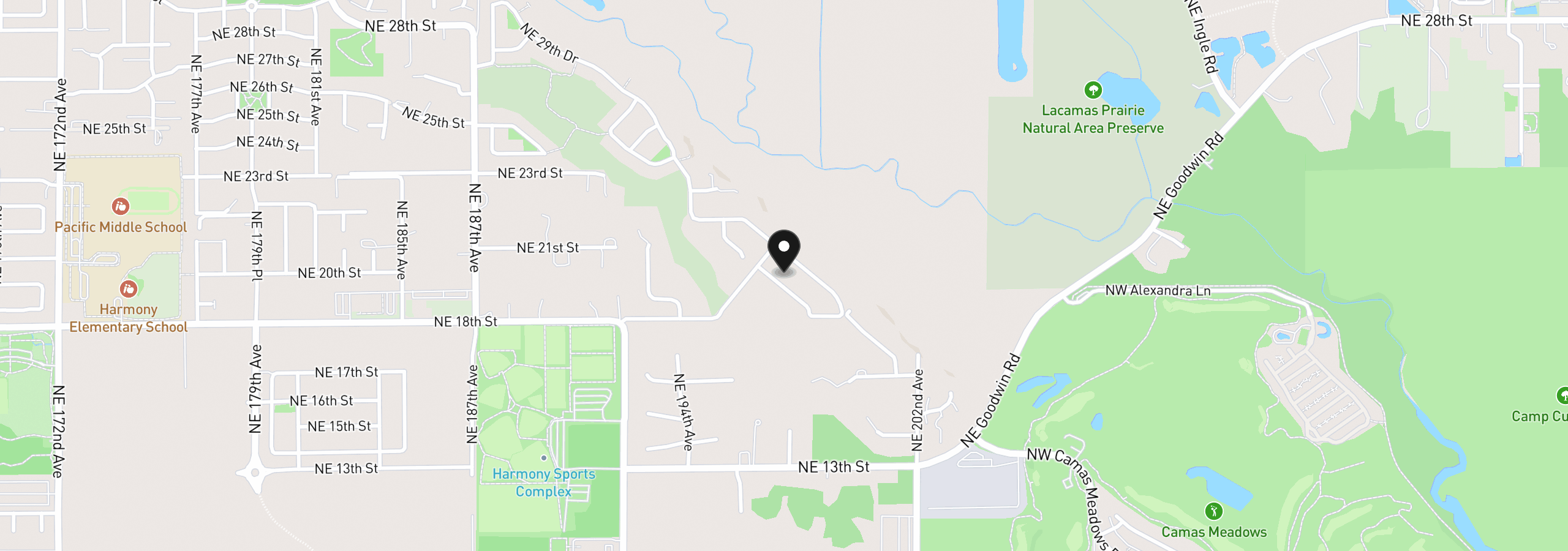 Map showing the location of 1814 NE 195th Ave, Vancouver, Wa 98684