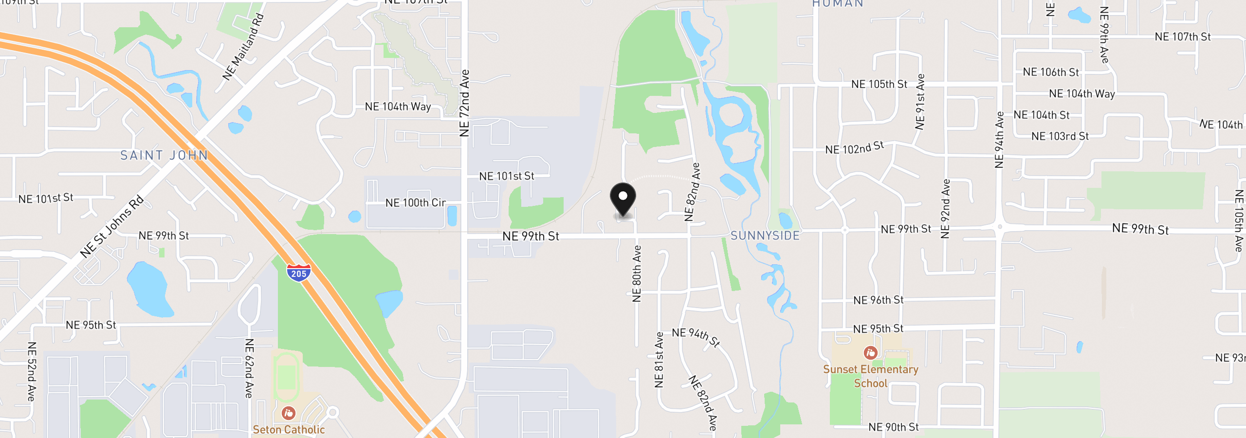 Map showing the location of 10205 NE 79th Ct, Vancouver, Wa 98662