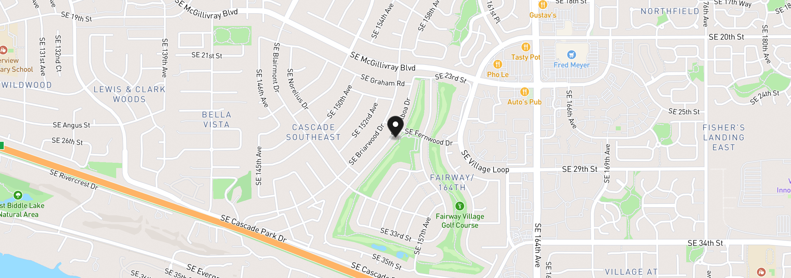 Map showing the location of 2609 SE Balboa Dr, Vancouver, Wa 98683