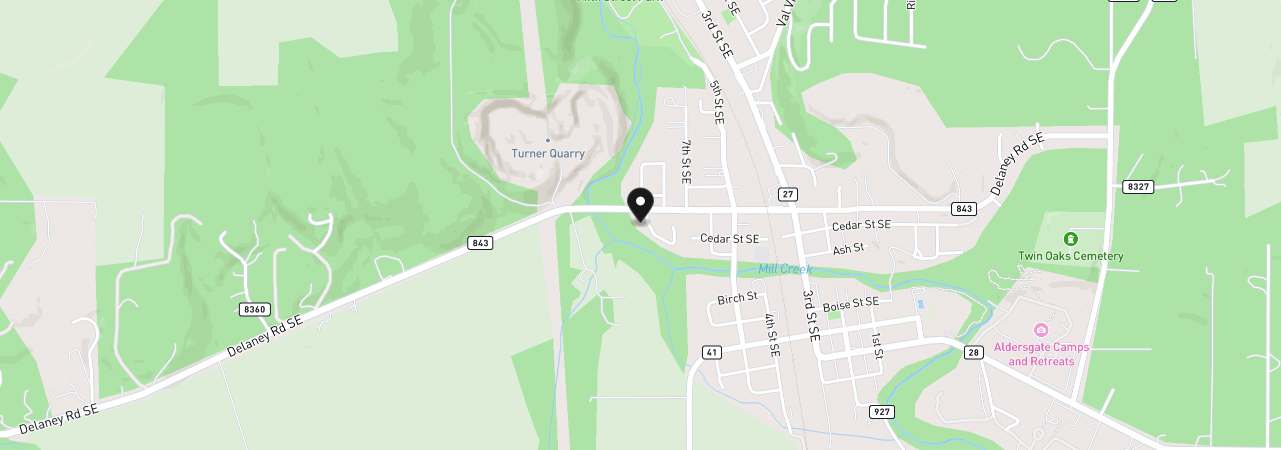 Map showing the location of 7507 9th Ct SE, Turner, OR 97392