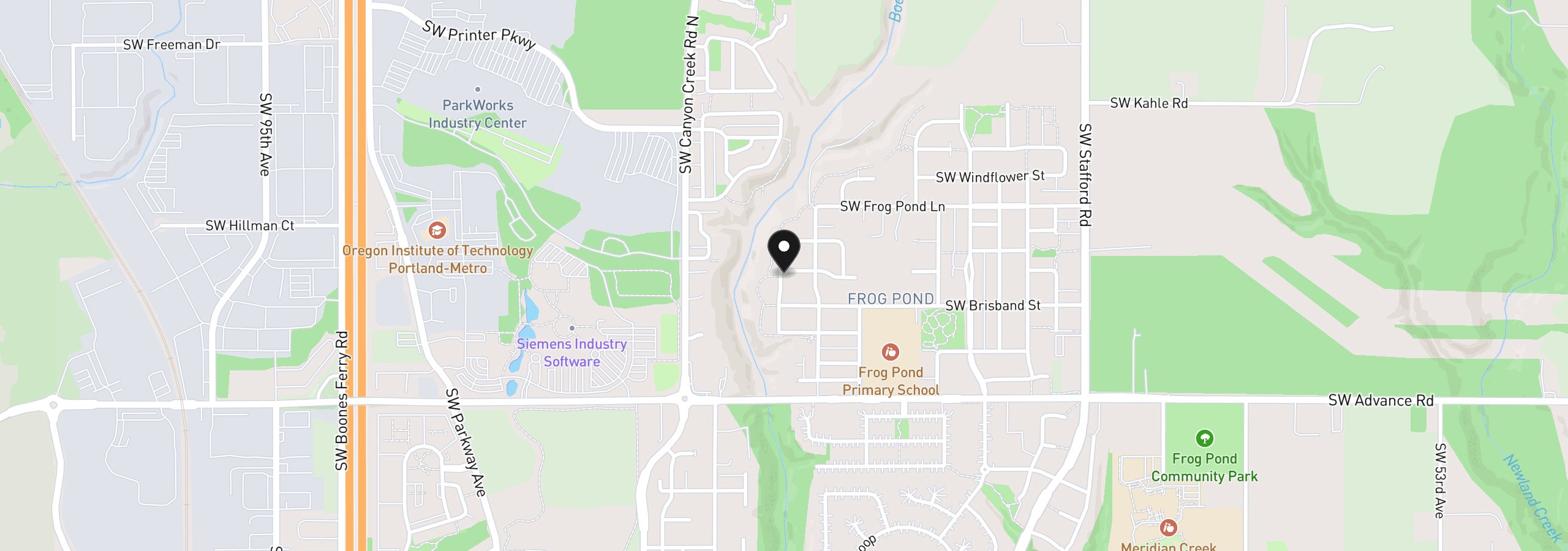 Map showing the location of 7213 SW Windflower St, Wilsonville, OR 97070