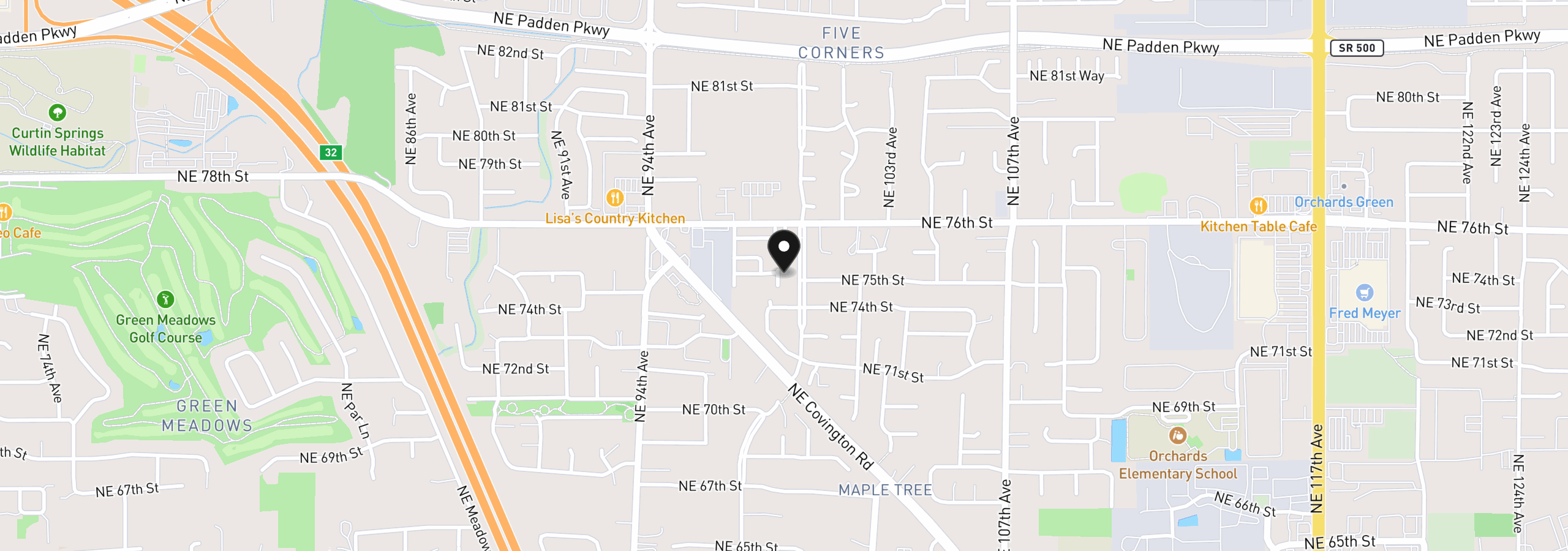 Map showing the location of 9817 NE 75th Cir, Vancouver, Wa 98662