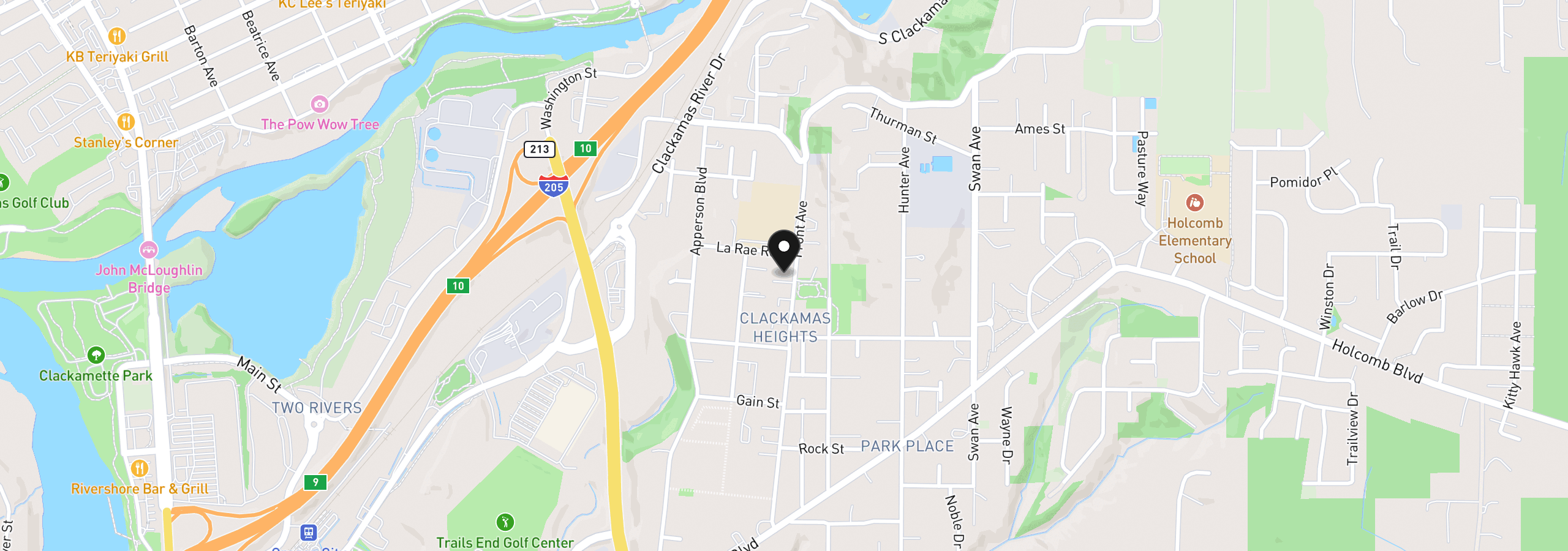 Map showing the location of 16159 Front Ave, Oregon City, OR 97045