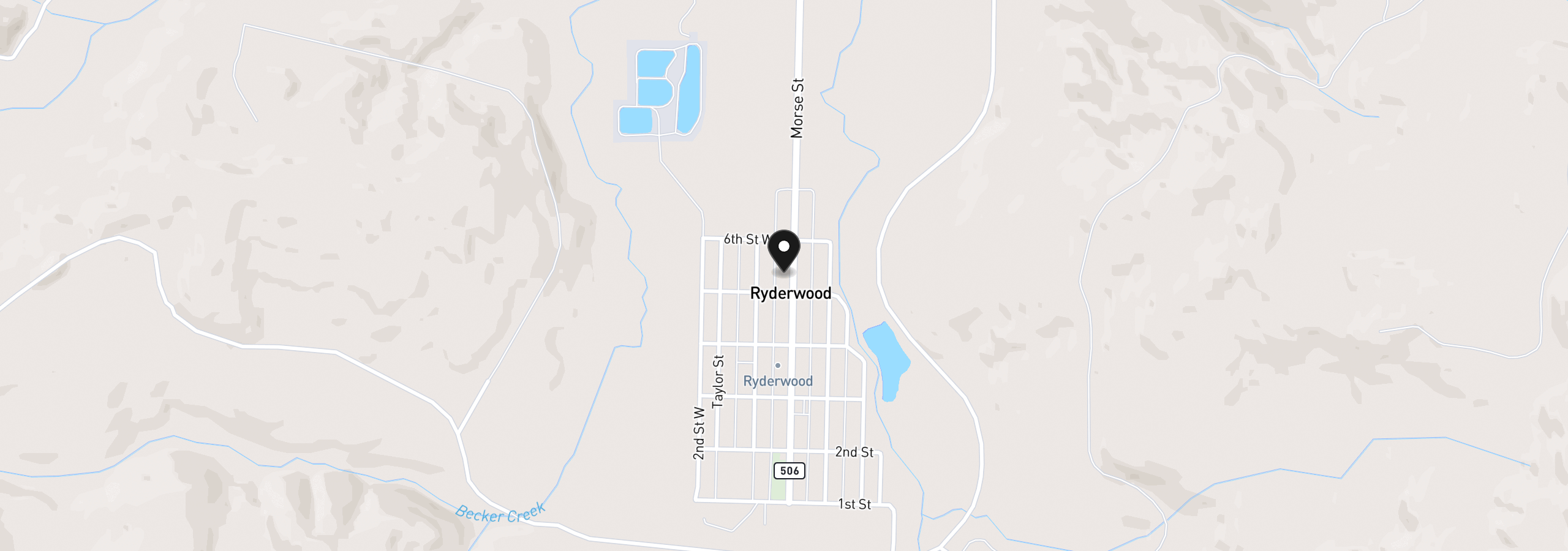Map showing the location of 505 Morse St, Ryderwood, Wa 98581