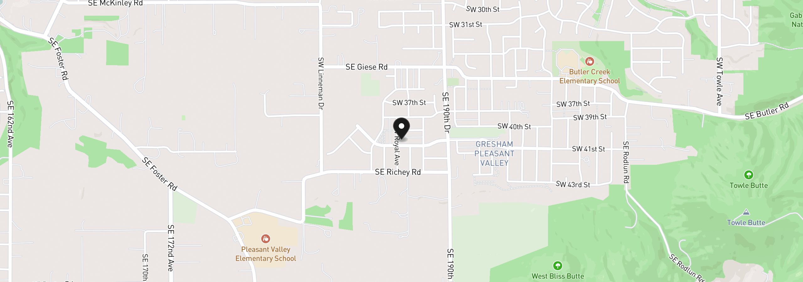 Map showing the location of 3775 SW Knapp Dr, Gresham, OR 97080