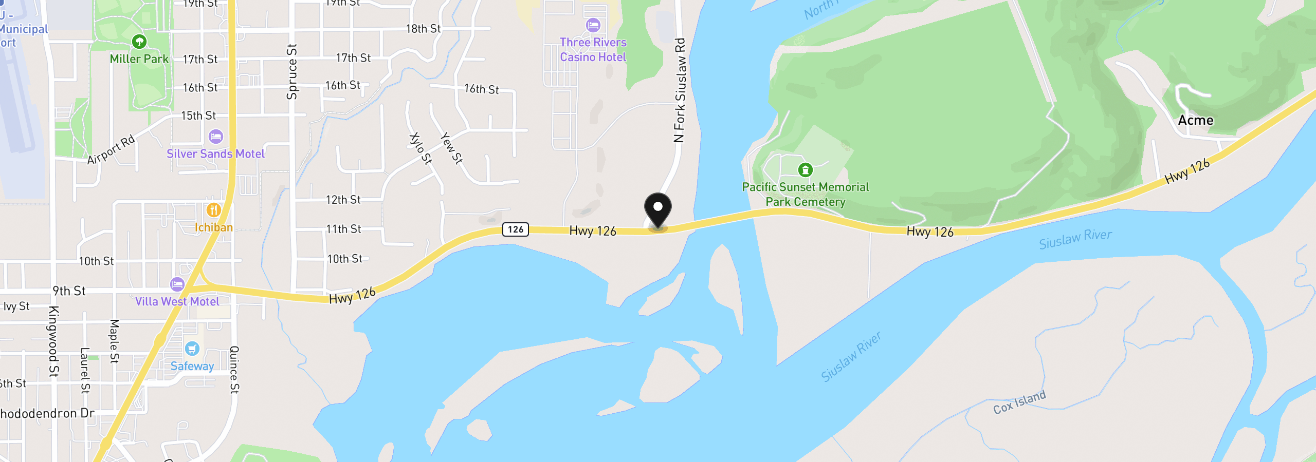 Map showing the location of Tl 1000 Hwy. 126 1000, Florence, OR 97439