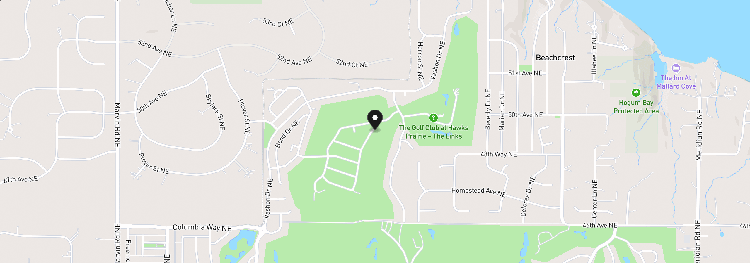 Map showing the location of 8427 NE Orcas Loop, Olympia, Wa 98516