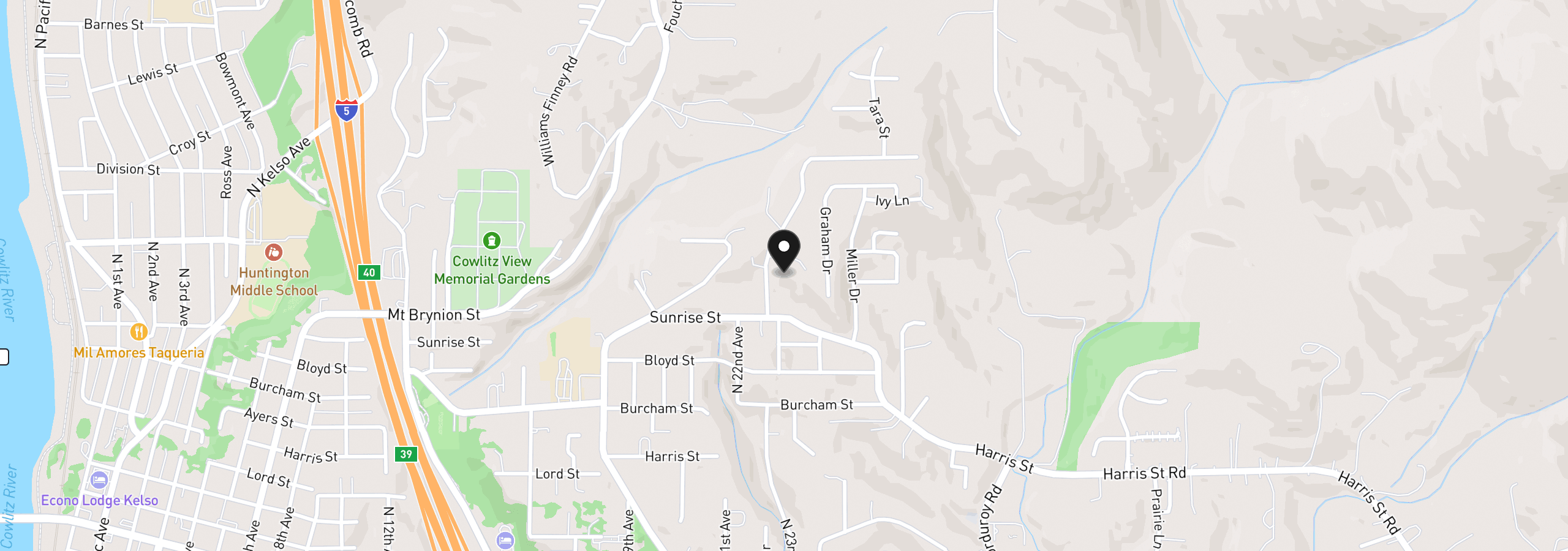 Map showing the location of 00 Beshel Heights Rd, Kelso, Wa 98626