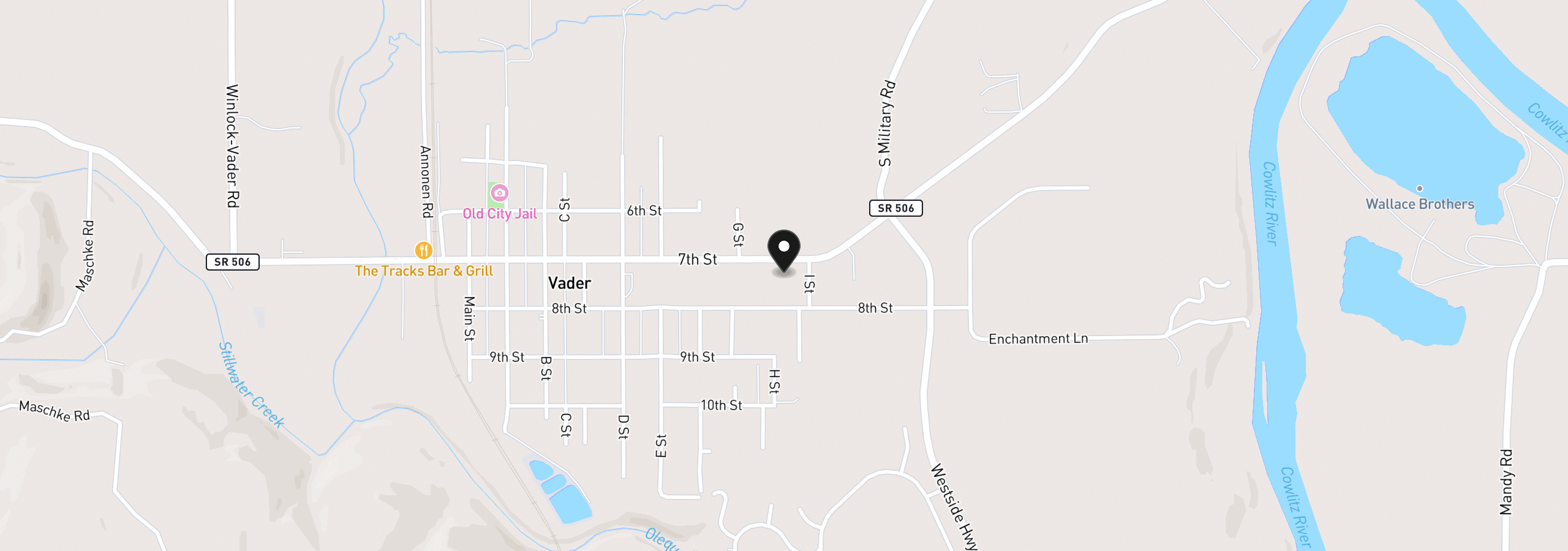 Map showing the location of 705 Endor Heights Ct, Vader, Wa 98593
