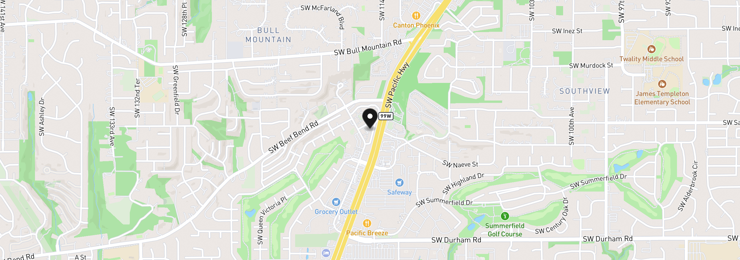 Map showing the location of 15200 SW Crown Dr 4, King City, OR 97224