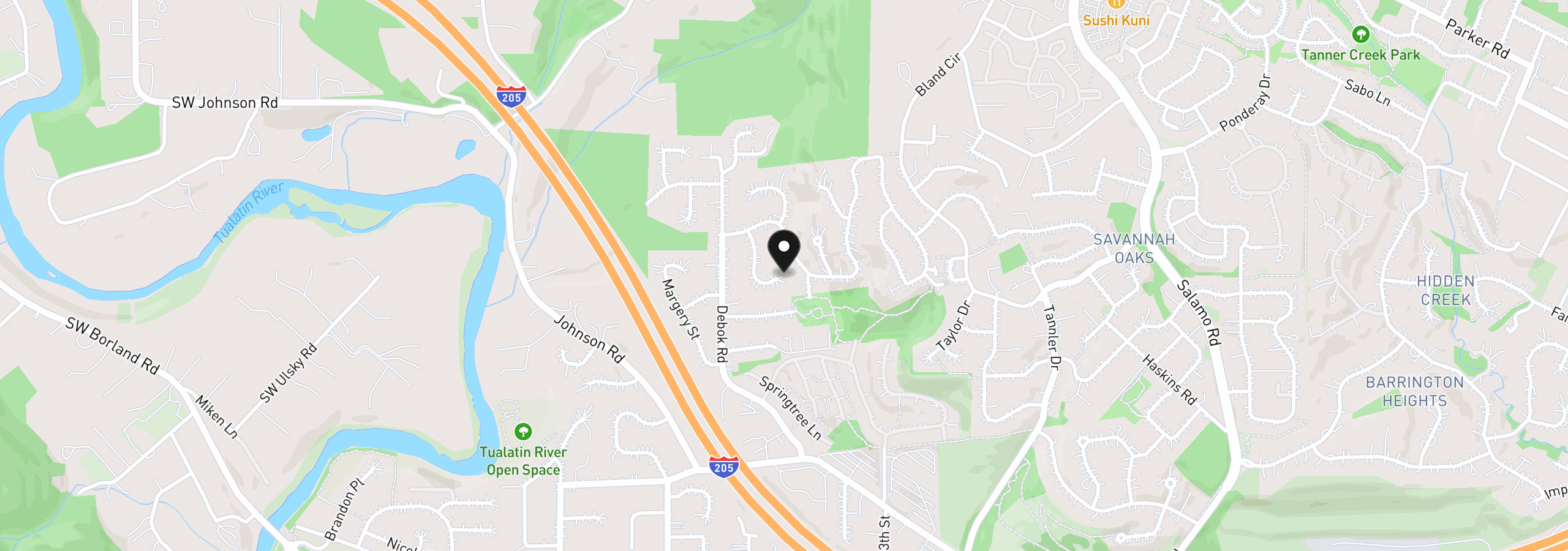Map showing the location of 2411 Donegal Ct, West Linn, OR 97068