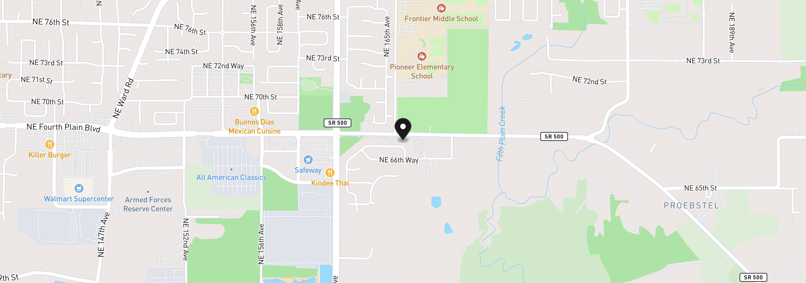 Map showing the location of 16514 NE 67th St, Vancouver, Wa 98682