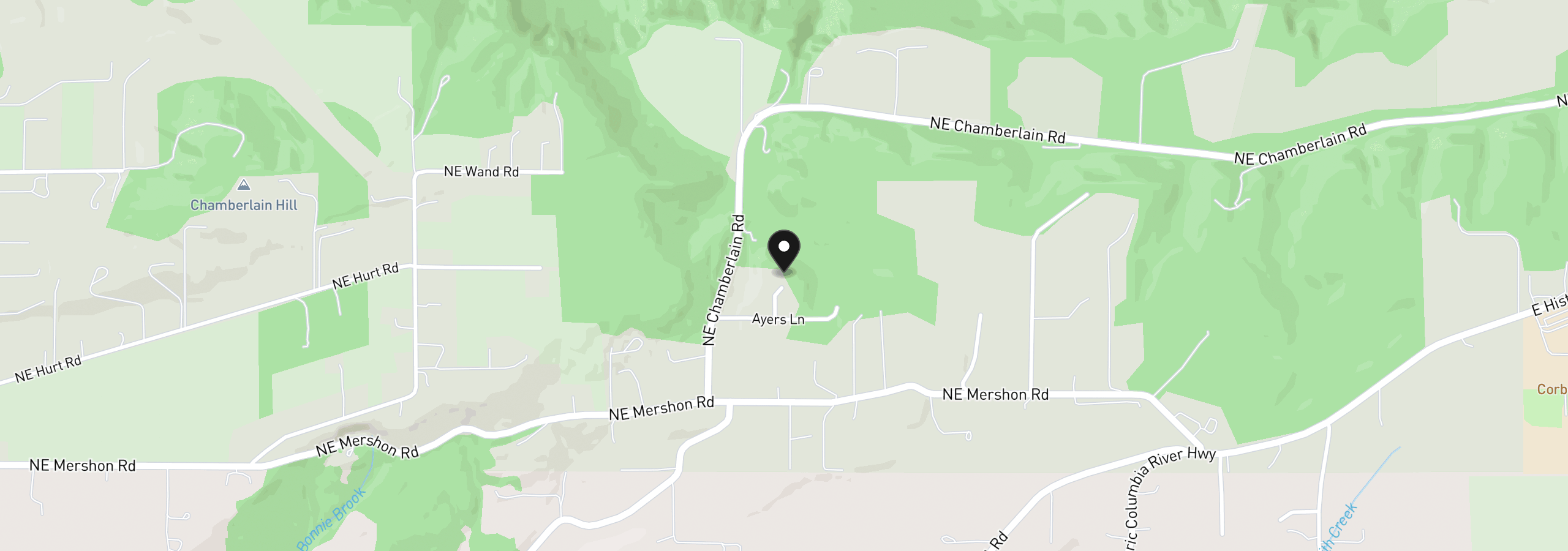 Map showing the location of 32728 NE Chamberlain Rd, Corbett, OR 97019