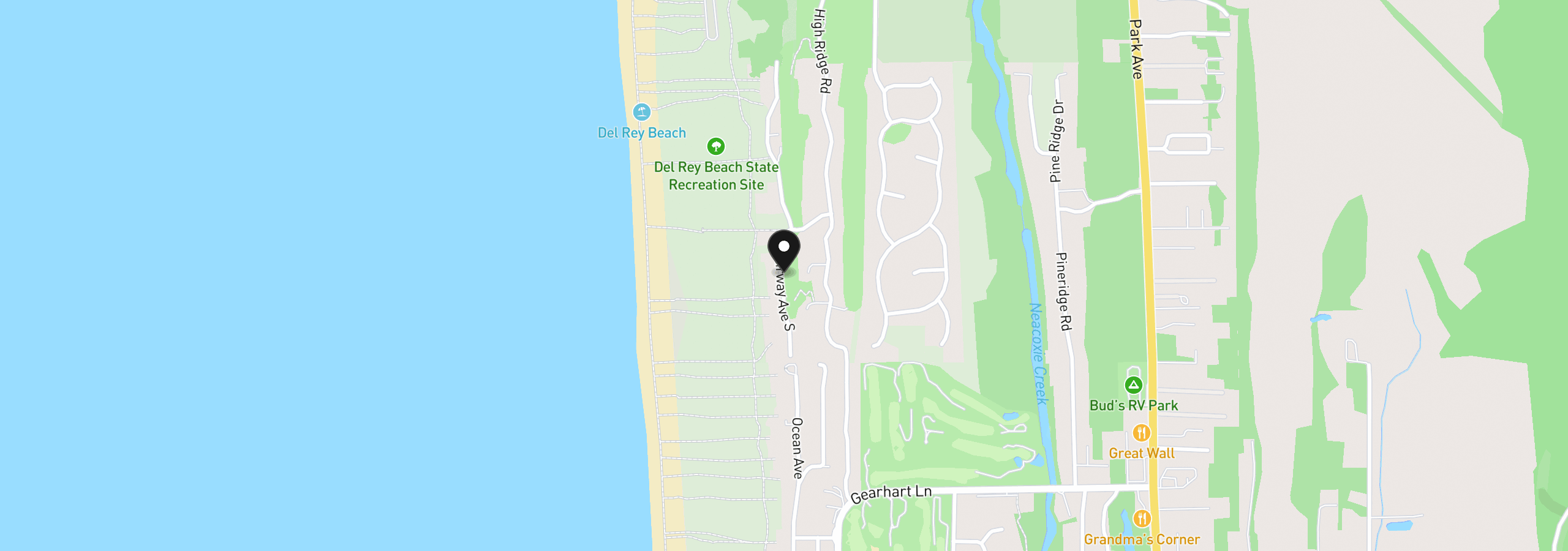 Map showing the location of 4580 Fairway Ave, Gearhart, OR 97138