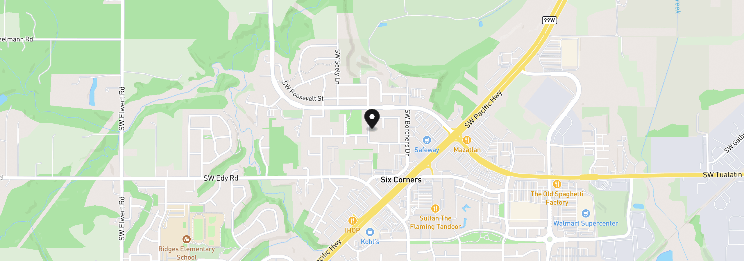 Map showing the location of 20684 SW Lavender Ave, Sherwood, OR 97140