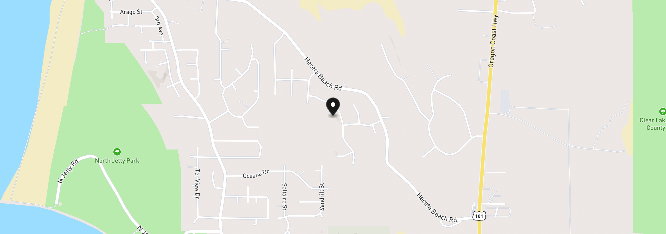 Map showing the location of Kelsie Way 57, Florence, OR 97439