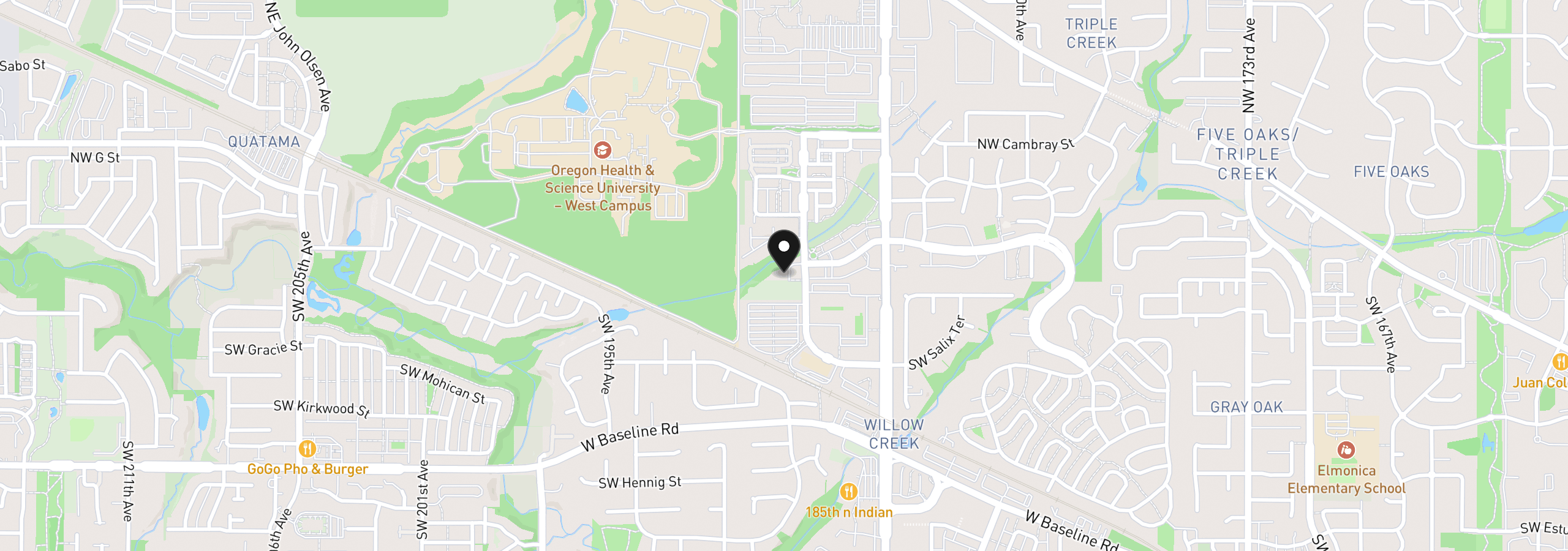 Map showing the location of 103 NE Canvasback Way 203, Hillsboro, OR 97006