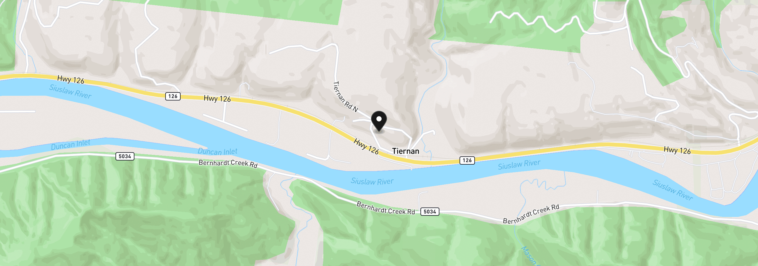 Map showing the location of 87511 Tiernan Rd, Mapleton, OR 97453