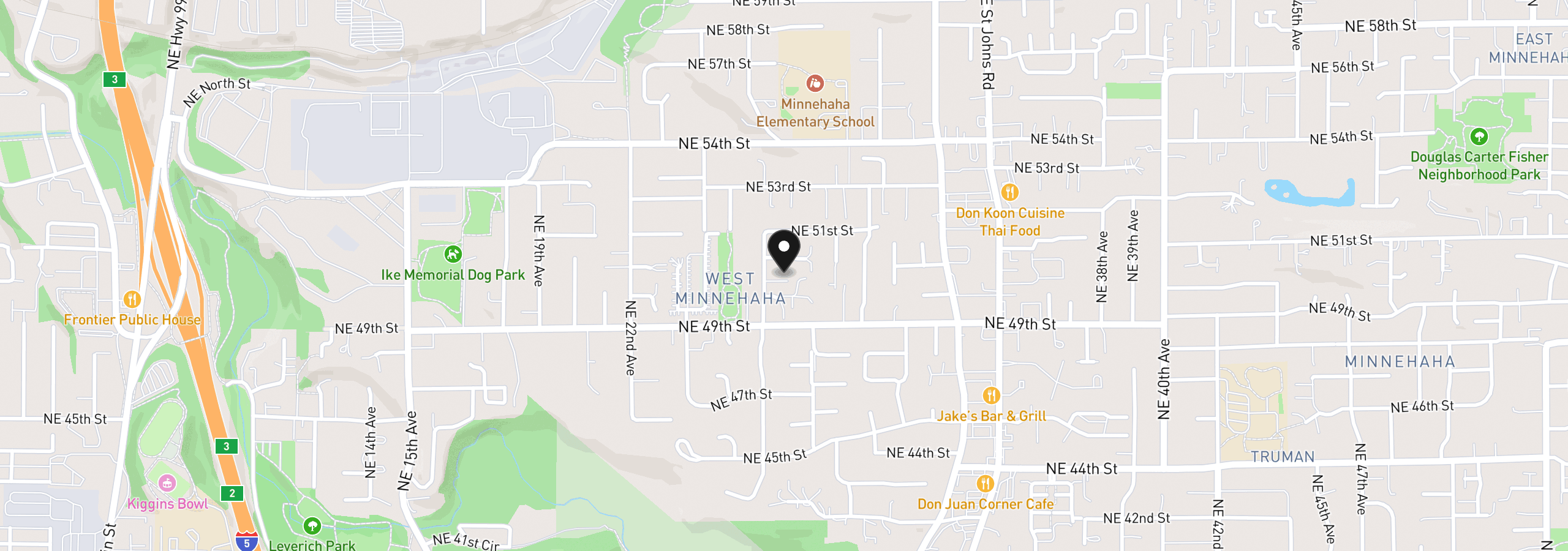 Map showing the location of 4949 NE 26th Ave, Vancouver, Wa 98663