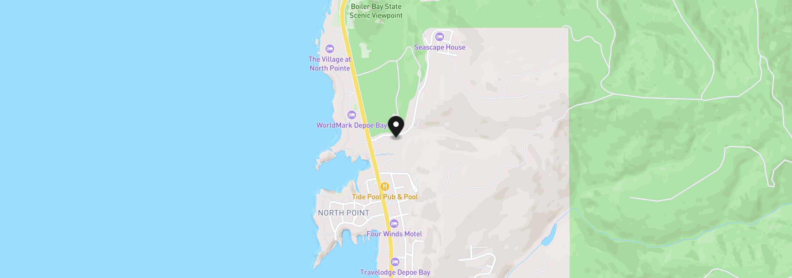 Map showing the location of 640 Lillian Ln, Depoe Bay, OR 97341