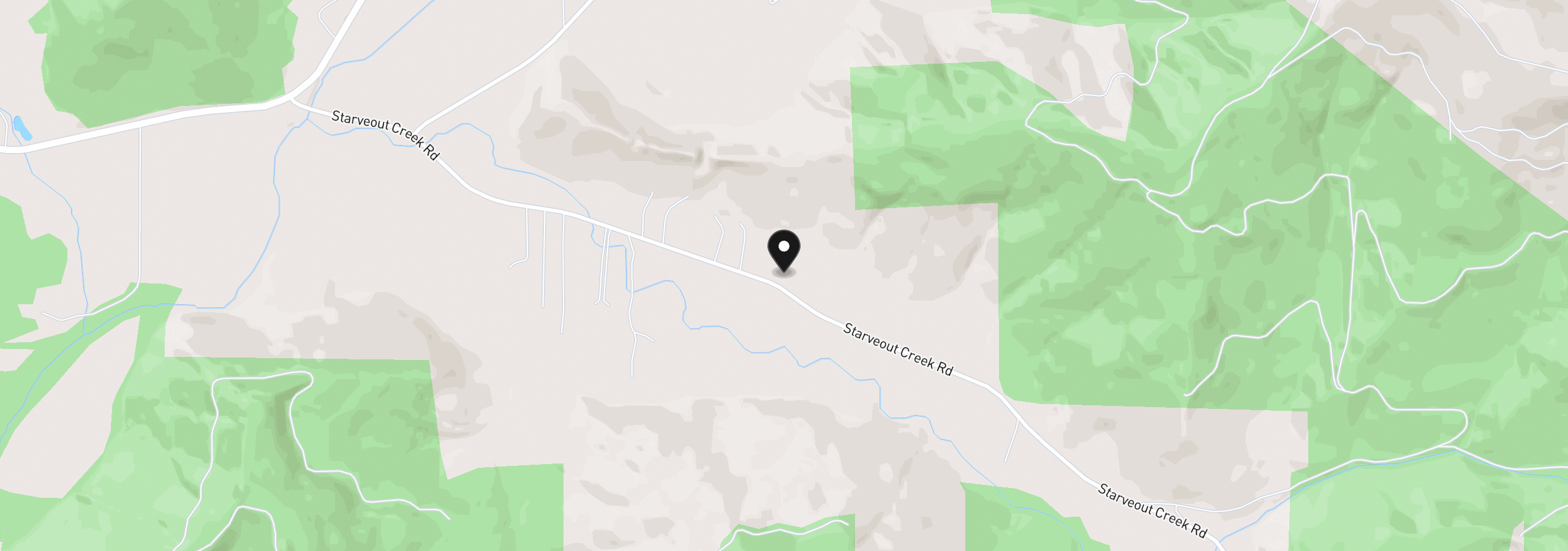 Map showing the location of 1144 Starveout Creek Rd, Azalea, OR 97410