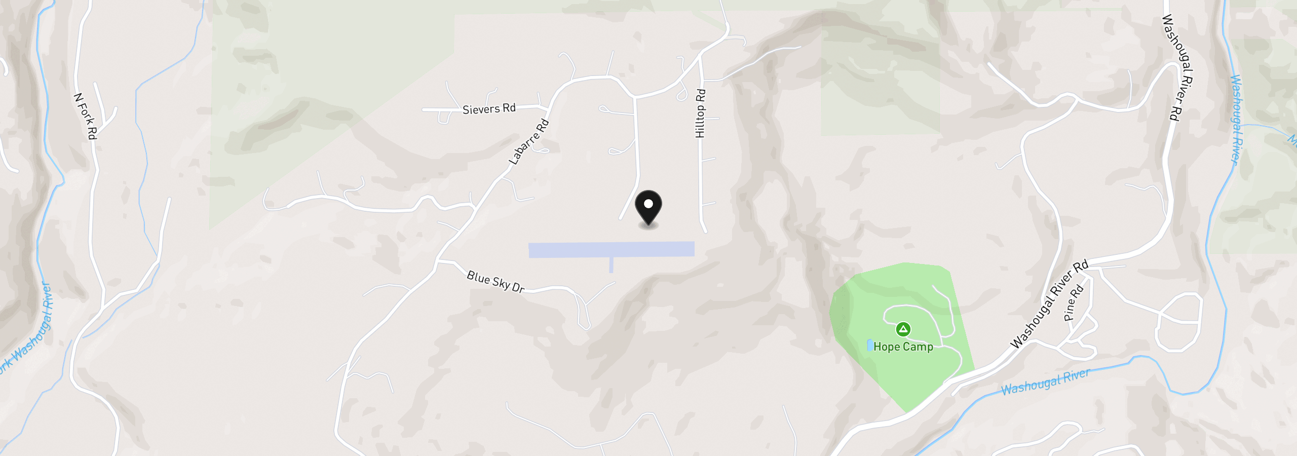 Map showing the location of 191 Steves Rd, Washougal, Wa 98671