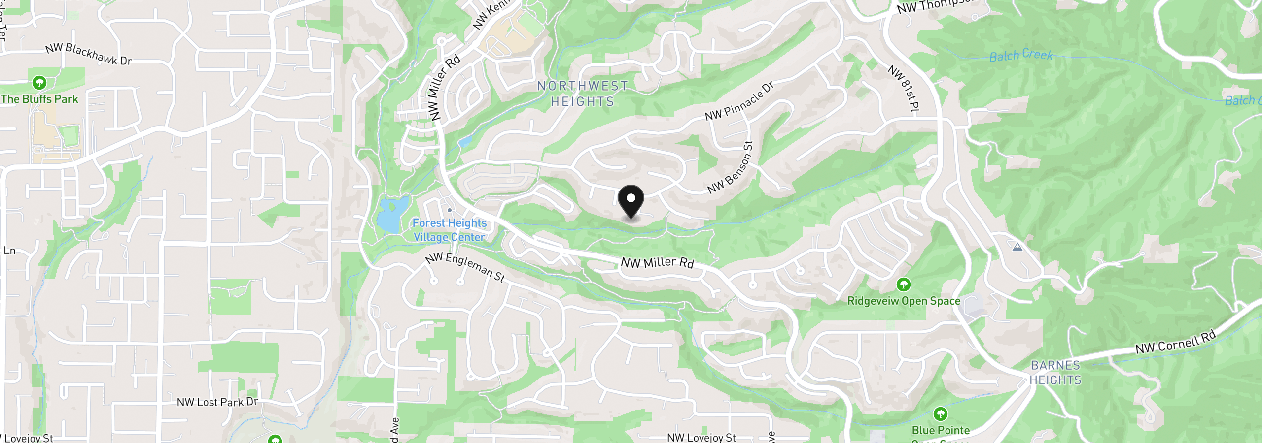 Map showing the location of 1919 NW Runnymeade Ct, Portland, OR 97229