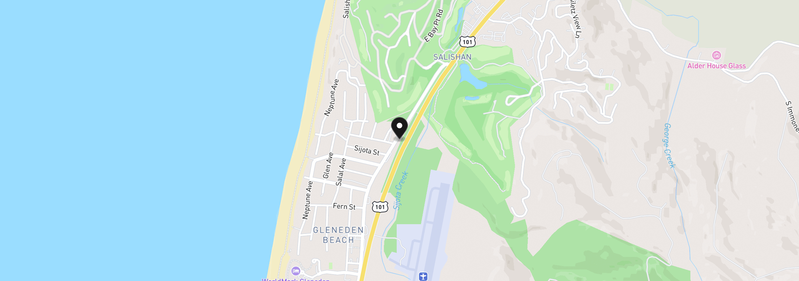 Map showing the location of 7100 Blk GlenedenBeach Lp #12300, Gleneden Beach, OR 97388