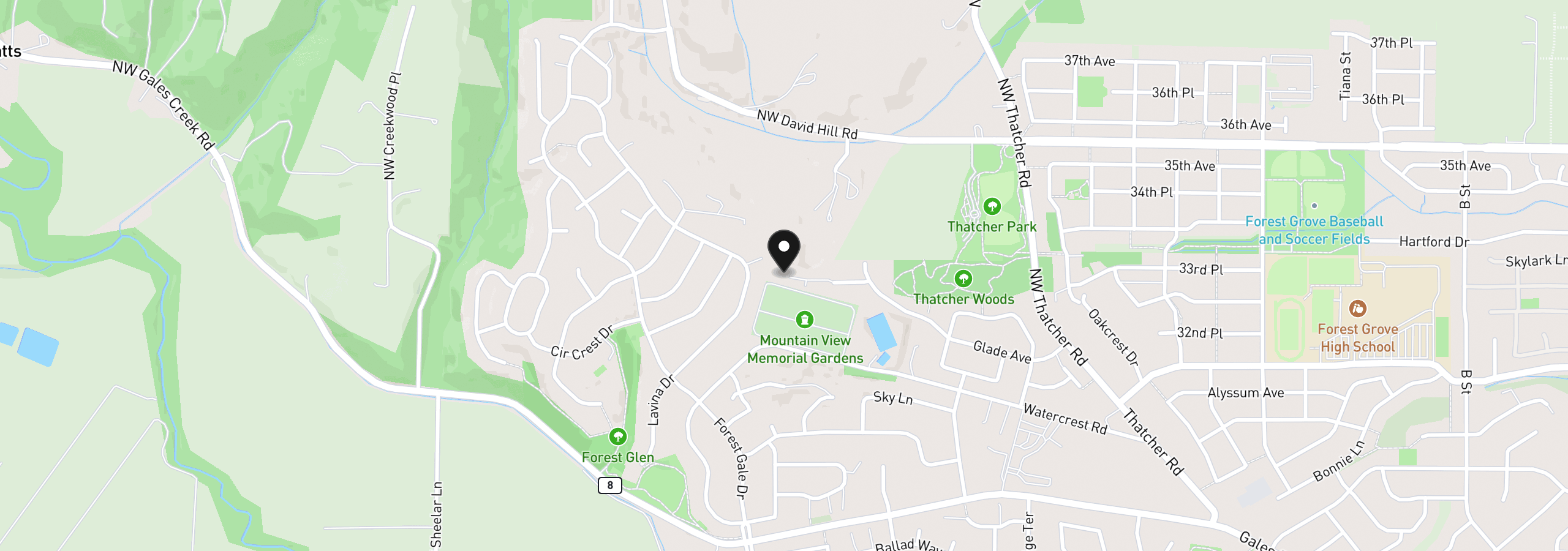 Map showing the location of 480 Ruca Ct, Forest Grove, OR 97116