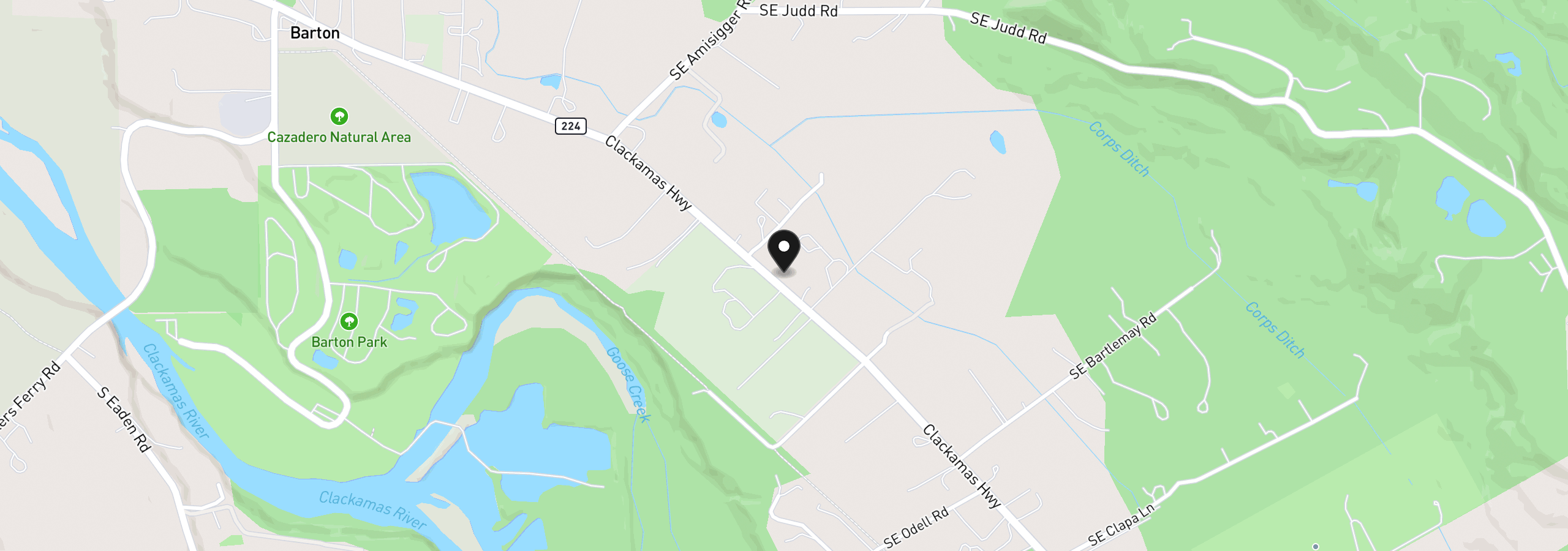 Map showing the location of 26475 SE Highway 224, Eagle Creek, OR 97022