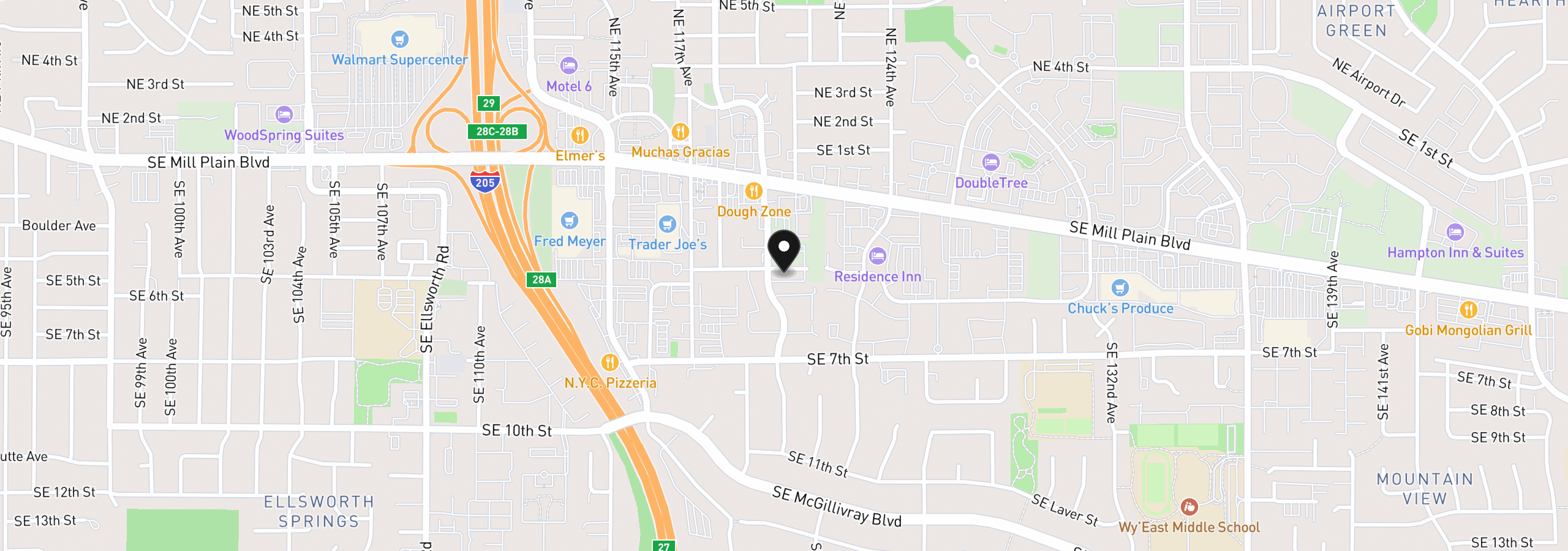 Map showing the location of 12021 SE 5th St, Vancouver, Wa 98683