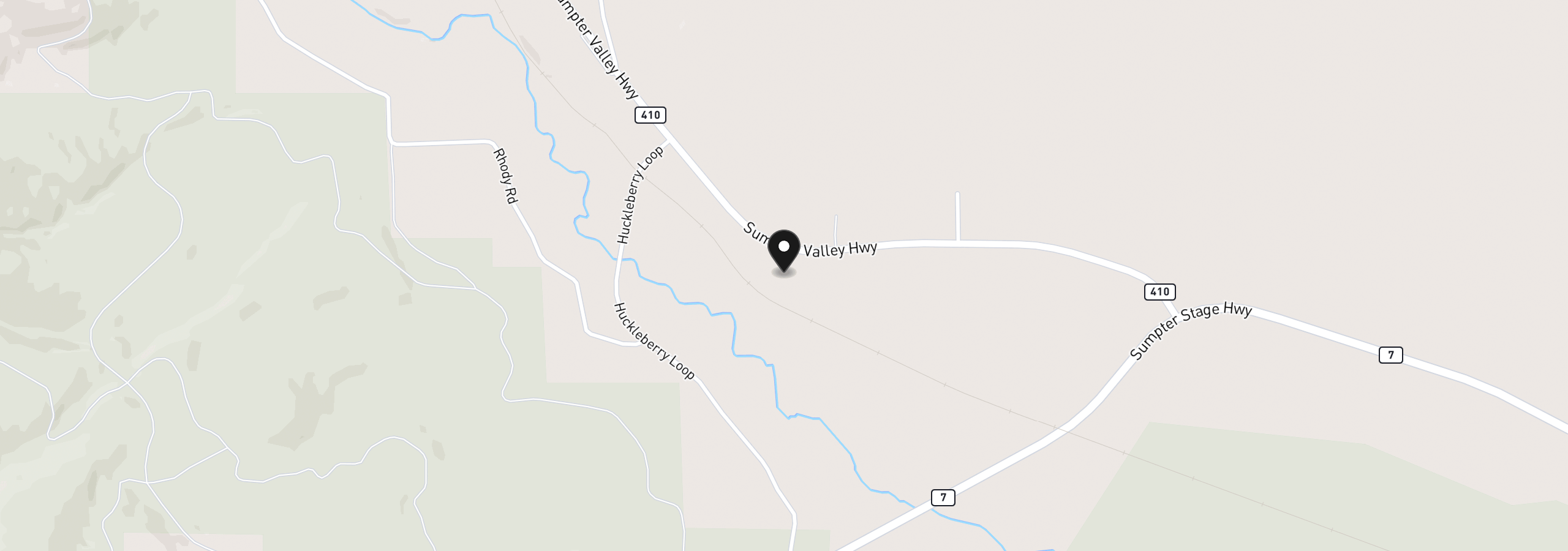 Map showing the location of 39612 Sumpter Valley Hwy, Sumpter, OR 97877