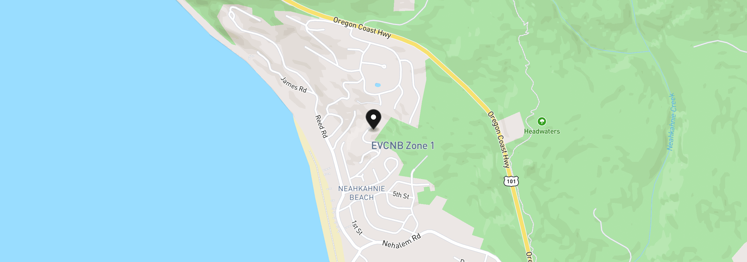 Map showing the location of 8455 San Dune Rd, Manzanita, OR 97130