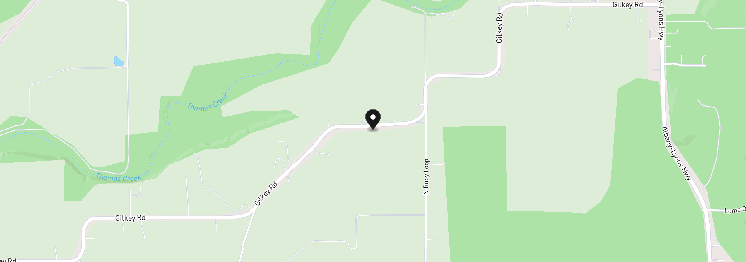Map showing the location of 38591 Gilkey Rd, Scio, OR 97374