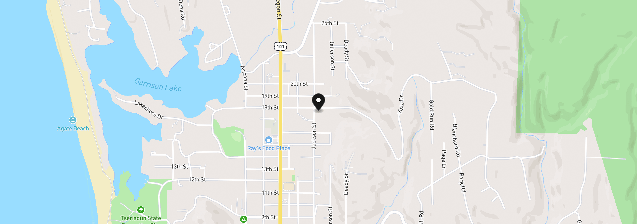 Map showing the location of 1780 Jackson St, Port Orford, OR 97465