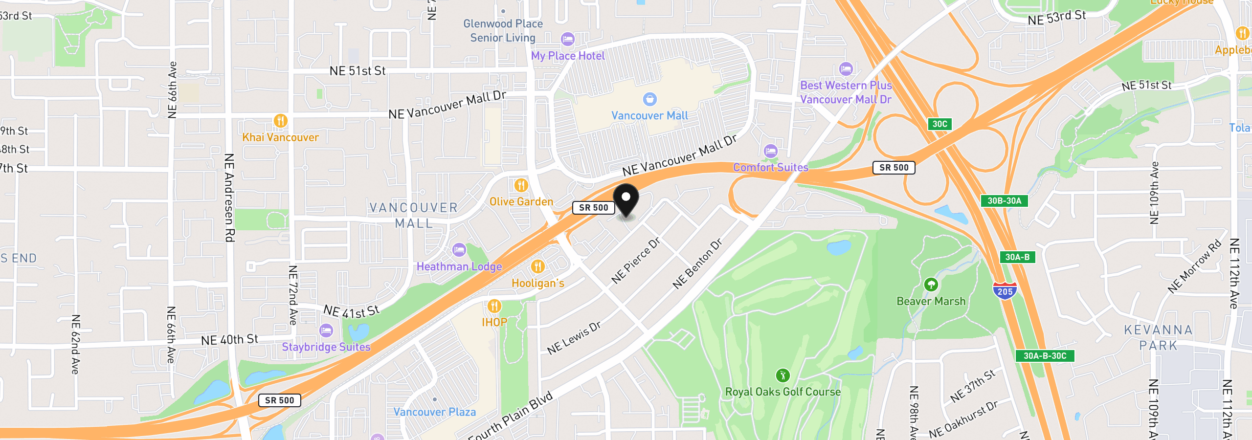 Map showing the location of 8616 NE Mason Dr 6, Vancouver, Wa 98662