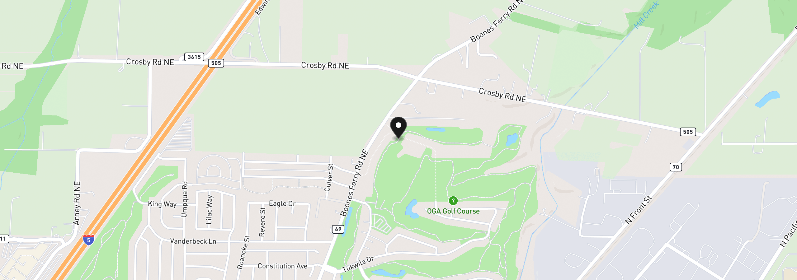 Map showing the location of 808 Magnolia Ave, Woodburn, OR 97071