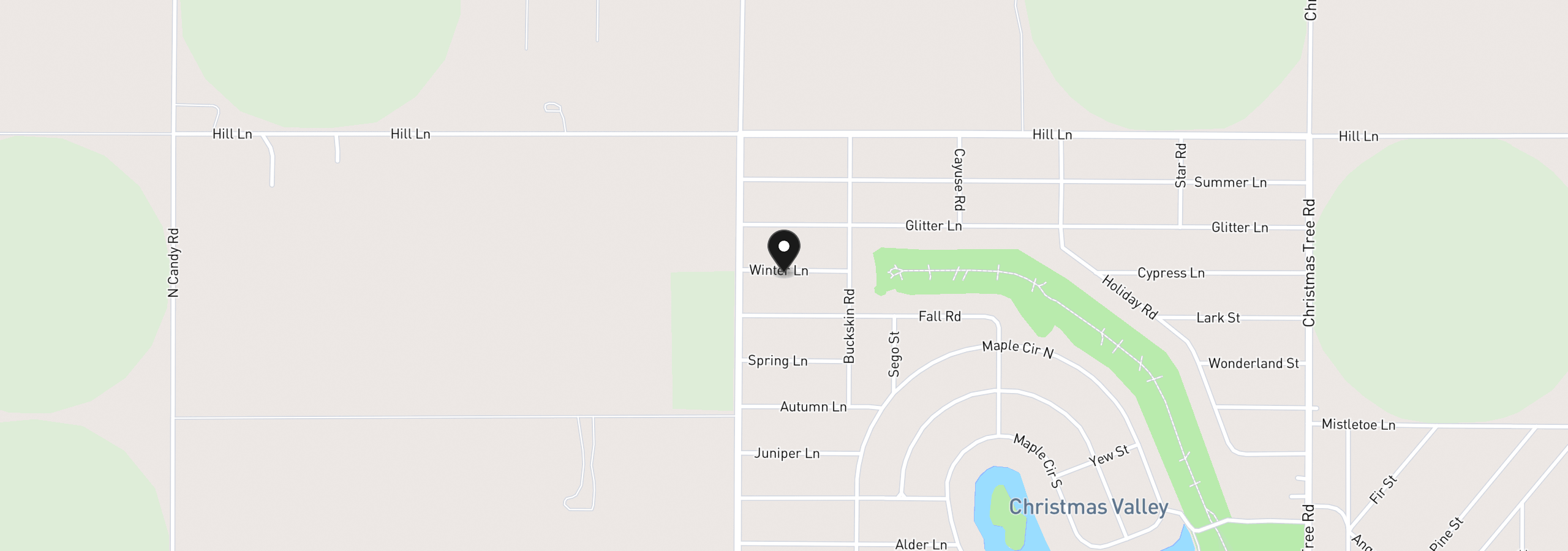 Map showing the location of Winter St 1300, Christmas Valley, OR 97641