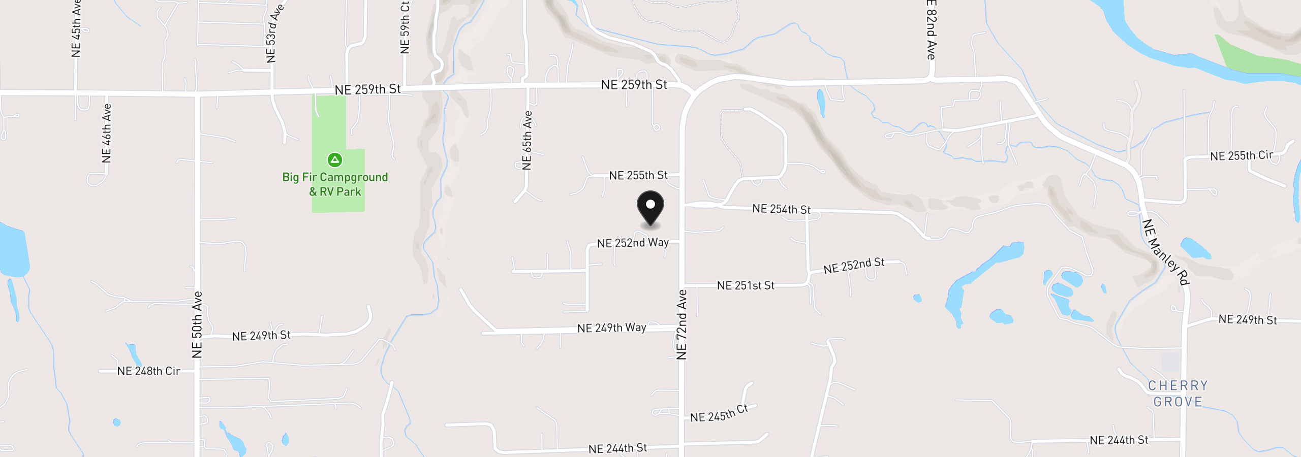 Map showing the location of 7014 NE 252nd Way, Battle Ground, Wa 98604