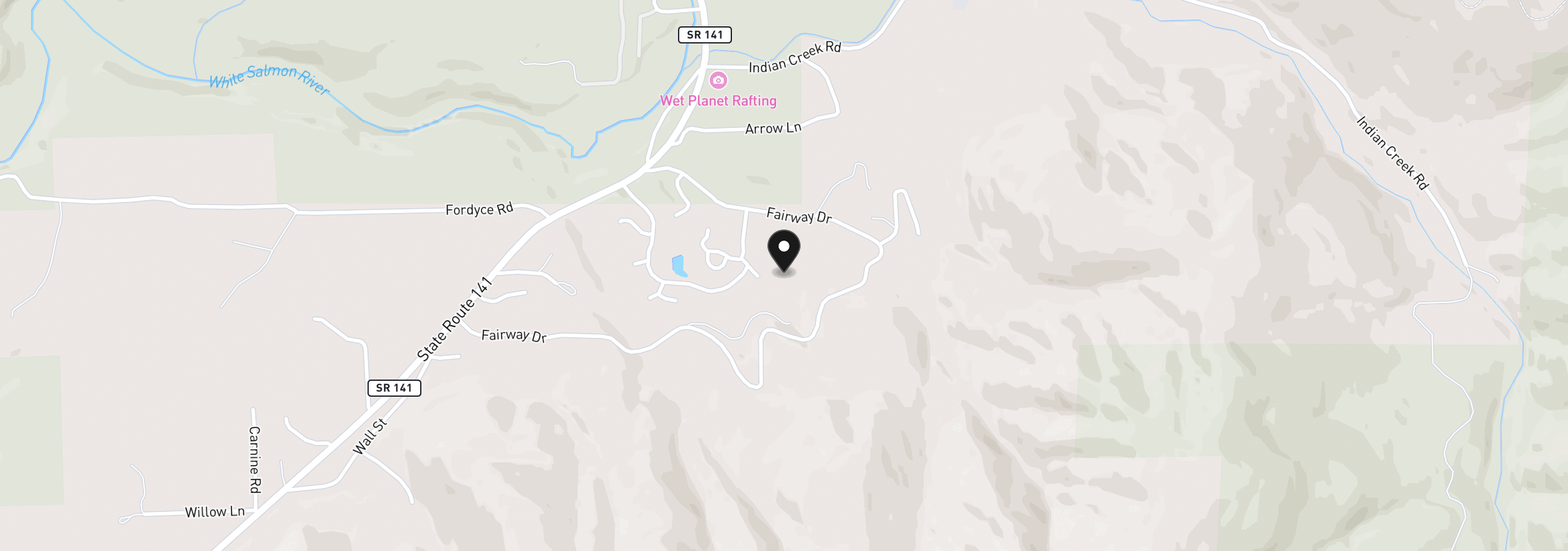 Map showing the location of 2 Graham Ln, White Salmon, Wa 98672