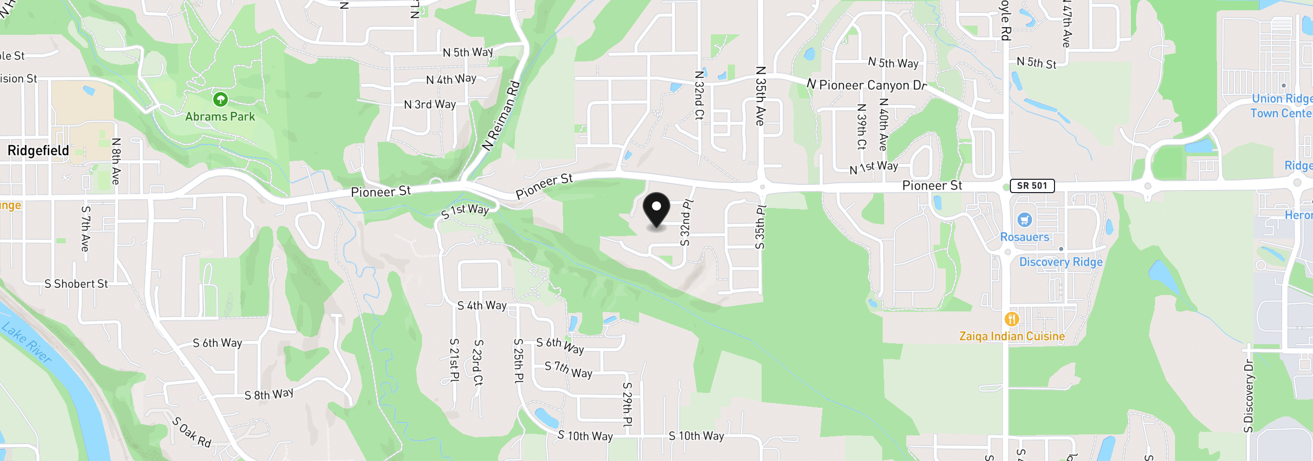 Map showing the location of 3123 S 2nd St, Ridgefield, Wa 98642